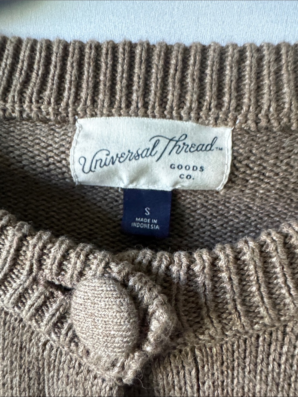 Universal Thread 100% Cotton Cardigan Small Neutral Covered Button NWOT - Picture 2 of 4